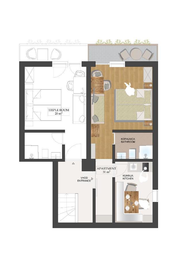 Apartments And Rooms Razen 博希尼 外观 照片